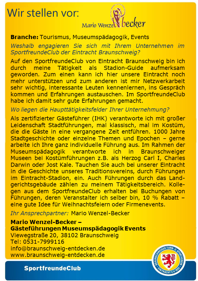 Newsletter des Eintracht-SportfreundeClub vom 31.08.2017